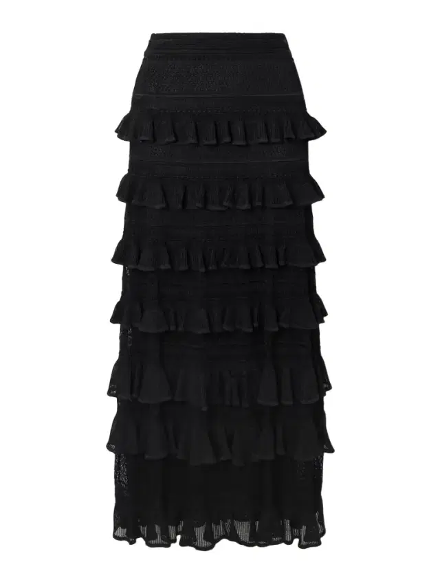 Luna Ruffled Crocheted Midi Skirt