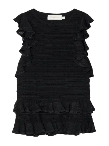 Zimmermann Luna Ruffled Tiered Ribbed-knit Top | Thumbnail 1 Zimmermann Luna Ruffled Tiered Ribbed-knit Top | Thumbnail 1