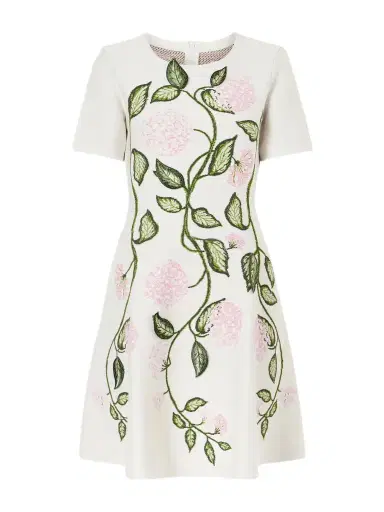 Oscar de la Renta Appliquéd Jacquard-knit Mini Dress | Thumbnail 1