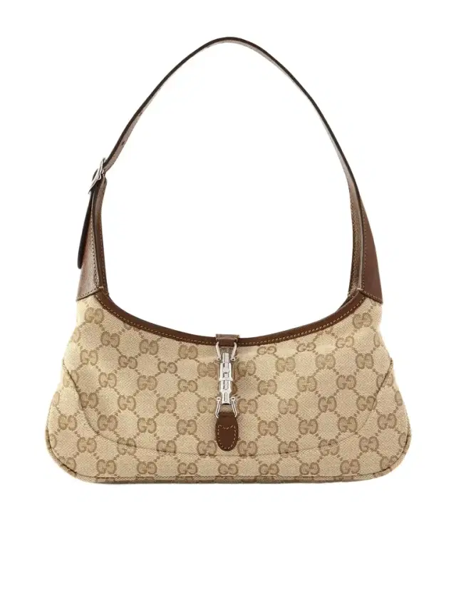 Jackie 1961 Slim Small Leather-trimmed Canvas-jacquard Shoulder Bag