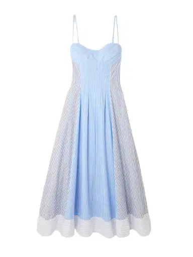 Simkhai Chamberlain Paneled Striped Cotton-poplin Midi Dress | Thumbnail 1
