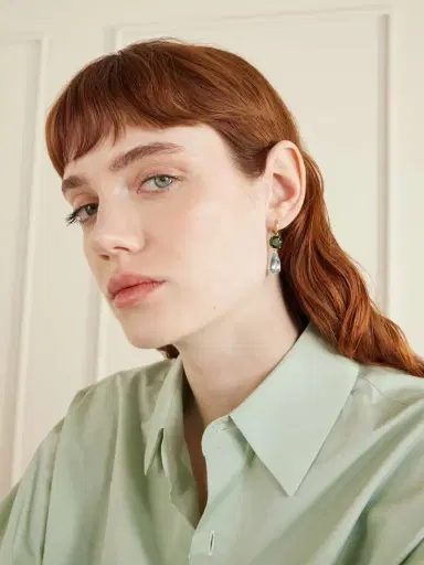 Irene Neuwirth Gemmy Gem 18-karat Gold, Aquamarine And Tourmaline Earrings | Thumbnail 4