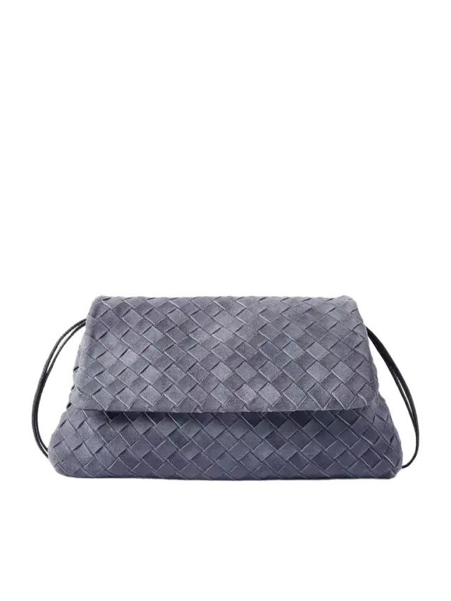 Giorno Intrecciato Suede Shoulder Bag