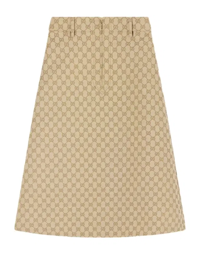 Canvas-jacquard Skirt