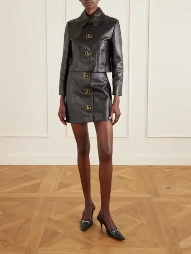 Gucci Embellished Textured-leather Mini Skirt | Thumbnail 2 Gucci Embellished Textured-leather Mini Skirt | Thumbnail 2