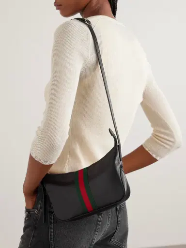 Gucci Lunetta Leather-trimmed Canvas-jacquard Shoulder Bag | Thumbnail 6 Gucci Lunetta Leather-trimmed Canvas-jacquard Shoulder Bag | Thumbnail 6