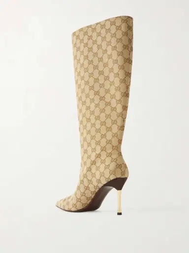 Gucci Bombshell Coated-canvas Knee Boots | Thumbnail 3 Gucci Bombshell Coated-canvas Knee Boots | Thumbnail 3