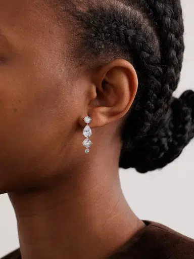 Completedworks Rhodium-plated Recycled Silver Cubic Zirconia Earrings | Thumbnail 2