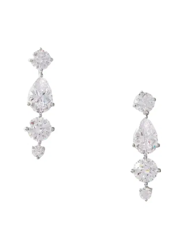 Completedworks Rhodium-plated Recycled Silver Cubic Zirconia Earrings