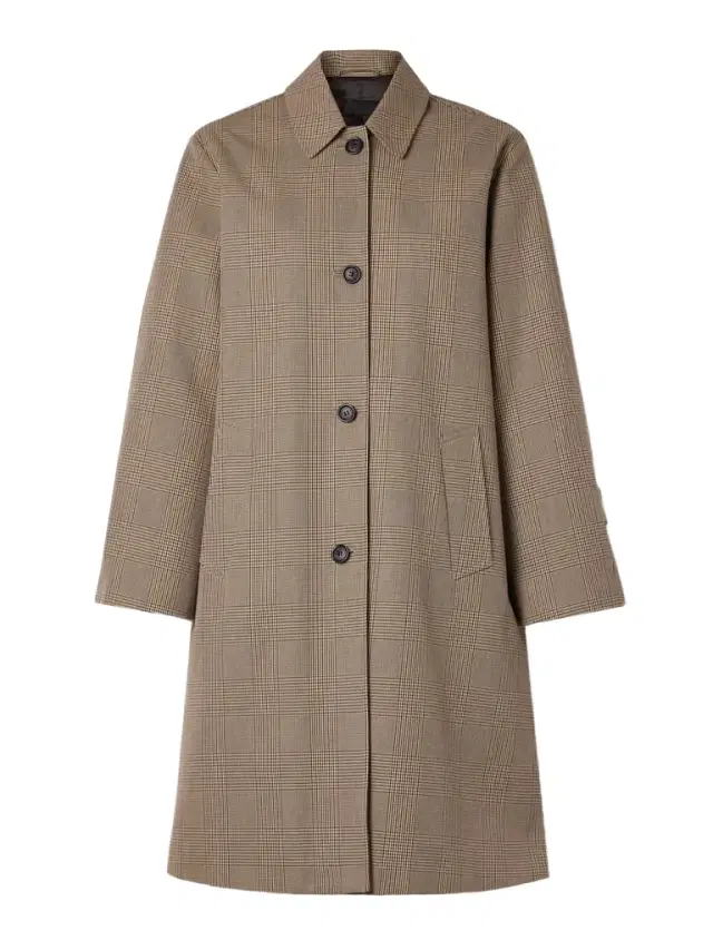 Watson Prince Of Wales Checked Cotton Trench Coat