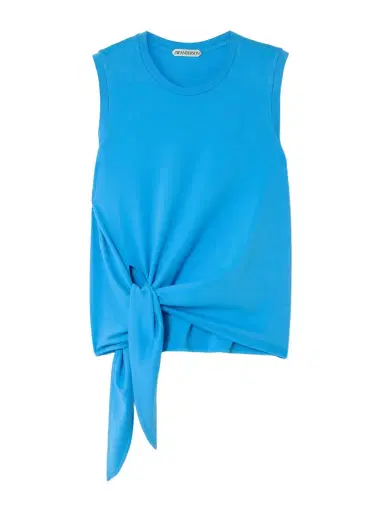 JW Anderson Tie-detailed Embroidered Cotton-jersey Tank | Thumbnail 1 JW Anderson Tie-detailed Embroidered Cotton-jersey Tank | Thumbnail 1