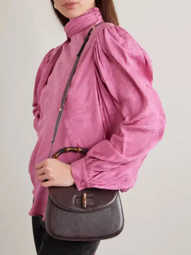 Gucci Bamboo 1947 Small Textured-leather Tote | Thumbnail 6