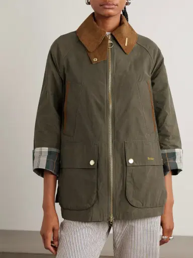 Barbour Icons Bedale Corduroy-trimmed Waxed Cotton-blend Jacket | Thumbnail 3
