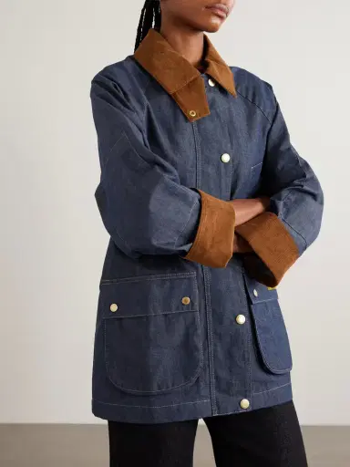 Barbour Asker Cotton Corduroy-trimmed Denim Jacket | Thumbnail 3 Barbour Asker Cotton Corduroy-trimmed Denim Jacket | Thumbnail 3