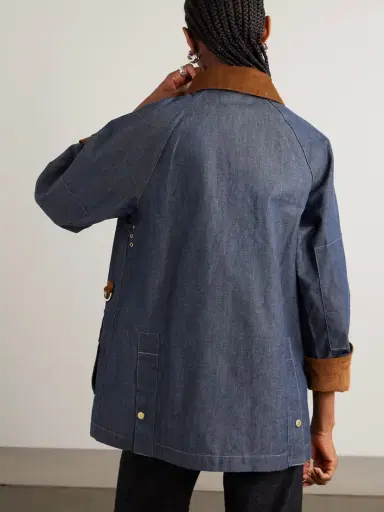 Barbour Asker Cotton Corduroy-trimmed Denim Jacket | Thumbnail 4 Barbour Asker Cotton Corduroy-trimmed Denim Jacket | Thumbnail 4