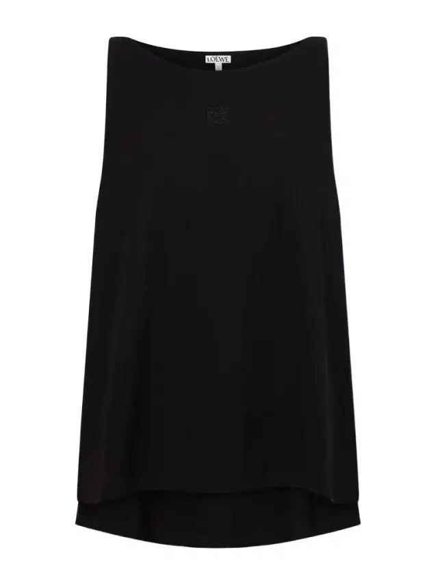 Anagram Embroidered Ribbed-knit Tank Top