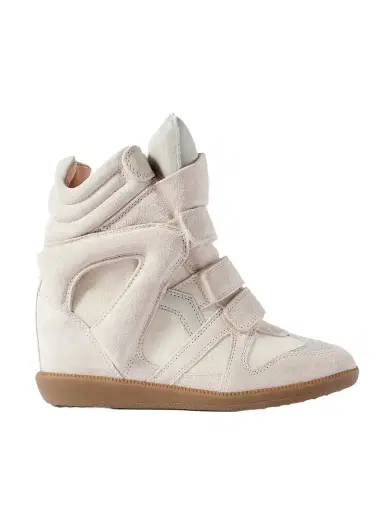 Isabel Marant Bekett Leather-trimmed Suede High-top Wedge Sneakers | Thumbnail 1 Isabel Marant Bekett Leather-trimmed Suede High-top Wedge Sneakers | Thumbnail 1