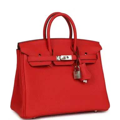 HERMÈS Hermes Birkin 25 Rouge de Coeur Togo Palladium Hardware | Thumbnail 2