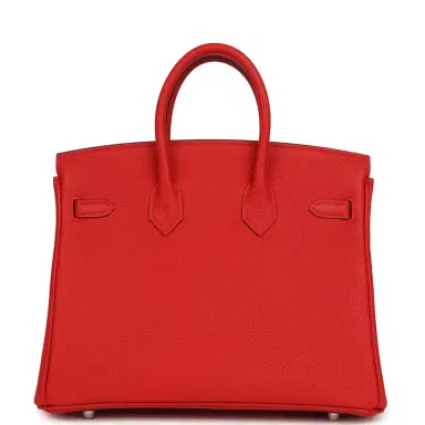 HERMÈS Hermes Birkin 25 Rouge de Coeur Togo Palladium Hardware | Thumbnail 5