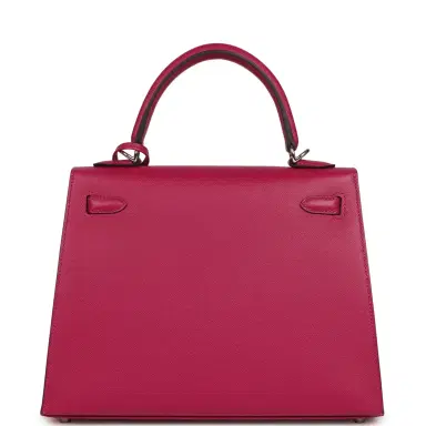 HERMÈS Hermes Kelly Sellier 25 Rose Poupre Madame Palladium Hardware | Thumbnail 4 HERMÈS Hermes Kelly Sellier 25 Rose Poupre Madame Palladium Hardware | Thumbnail 4