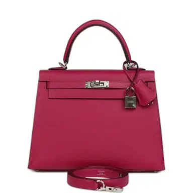 HERMÈS Hermes Kelly Sellier 25 Rose Poupre Madame Palladium Hardware | Thumbnail 1 HERMÈS Hermes Kelly Sellier 25 Rose Poupre Madame Palladium Hardware | Thumbnail 1