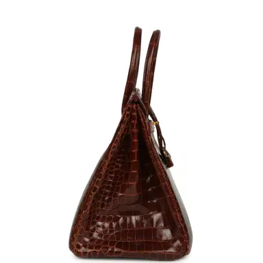 HERMÈS Pre-owned Hermes Birkin 35 Miel Shiny Porosus Crocodile Gold Hardware | Thumbnail 3 HERMÈS Pre-owned Hermes Birkin 35 Miel Shiny Porosus Crocodile Gold Hardware | Thumbnail 3
