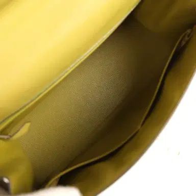 HERMÈS Vintage Hermes Kelly Sellier 28 Vert Chartreuse Chevre Mysore Palladium Hardware | Thumbnail 8 HERMÈS Vintage Hermes Kelly Sellier 28 Vert Chartreuse Chevre Mysore Palladium Hardware | Thumbnail 8