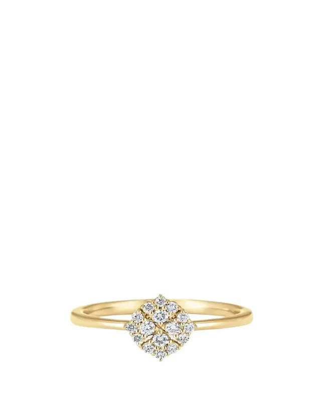 18K Yellow Gold Flora Diamond Ring