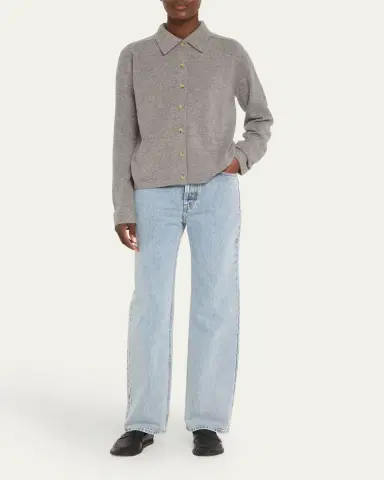 Toteme Cashmere Knit Button-Front Cardigan | Thumbnail 6