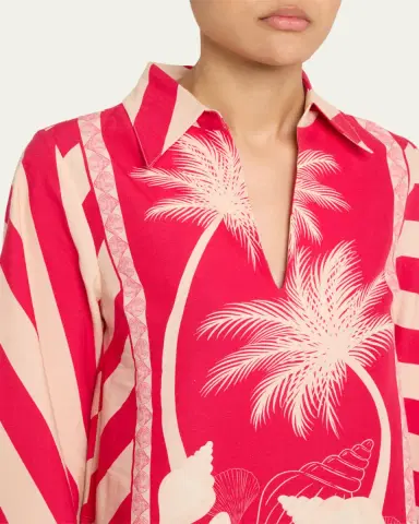 Verandah Palm Panel Kaftan Dress | Thumbnail 5