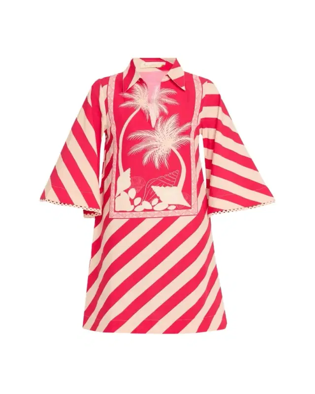 Palm Panel Kaftan Dress