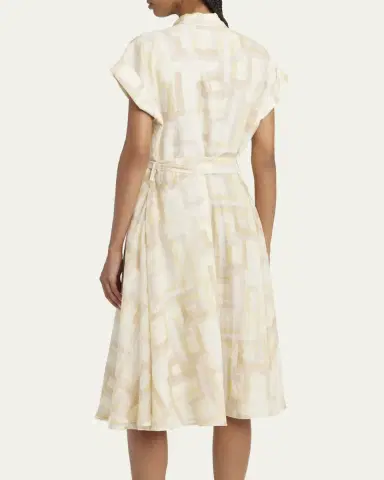 Kiton Abstract Watercolor Belted Dress | Thumbnail 3