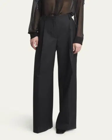 Dries Van Noten Porter Straight Leg Wool Pants | Thumbnail 4