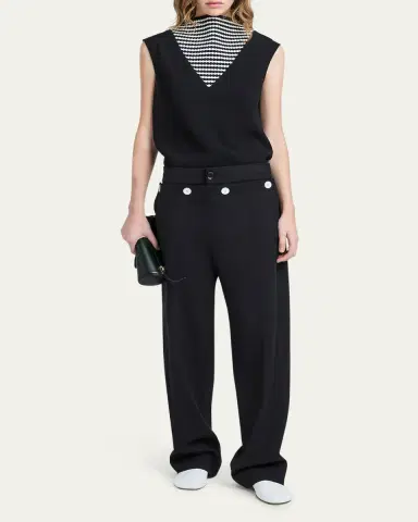 Proenza Schouler Prescott Stripe Panel Matte Crepe Top | Thumbnail 2 Proenza Schouler Prescott Stripe Panel Matte Crepe Top | Thumbnail 2