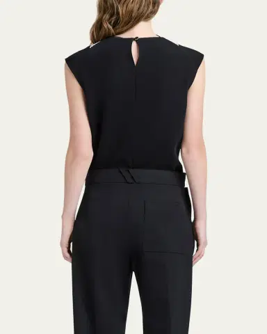 Proenza Schouler Prescott Stripe Panel Matte Crepe Top | Thumbnail 3 Proenza Schouler Prescott Stripe Panel Matte Crepe Top | Thumbnail 3