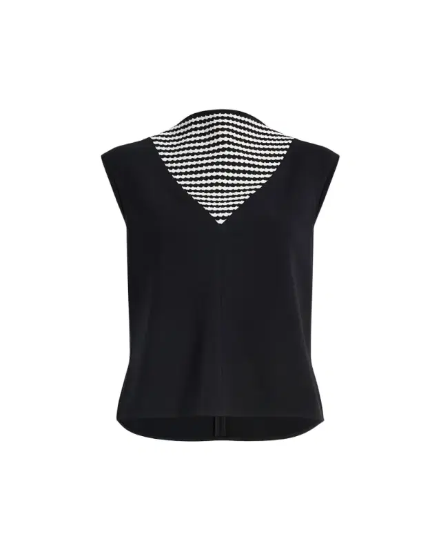 Prescott Stripe Panel Matte Crepe Top
