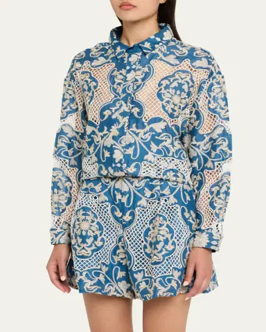 Agua by Agua Bendita Cecilia Ribbons Button-Front Shirt | Thumbnail 4