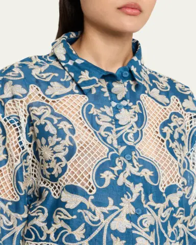 Agua by Agua Bendita Cecilia Ribbons Button-Front Shirt | Thumbnail 5
