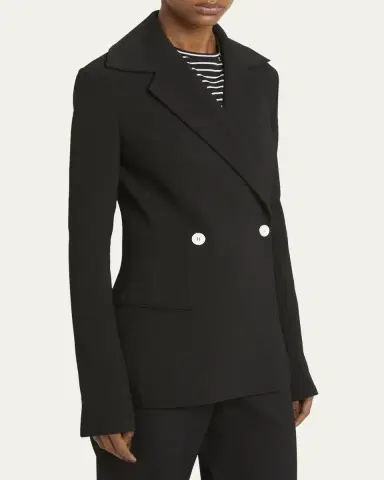 Proenza Schouler Marine Double Breasted Bi-Stretch Suiting Jacket | Thumbnail 4 Proenza Schouler Marine Double Breasted Bi-Stretch Suiting Jacket | Thumbnail 4