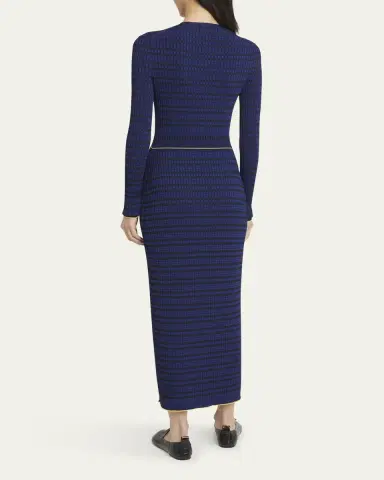 Proenza Schouler White Label Ivanna Long-Sleeve Micro Check Dress | Thumbnail 3 Proenza Schouler White Label Ivanna Long-Sleeve Micro Check Dress | Thumbnail 3