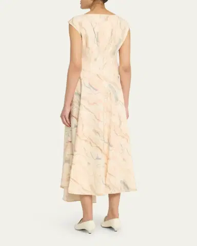 Lafayette 148 New York Draped-Front Asymmetric Dress | Thumbnail 3