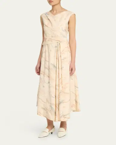 Lafayette 148 New York Draped-Front Asymmetric Dress | Thumbnail 4