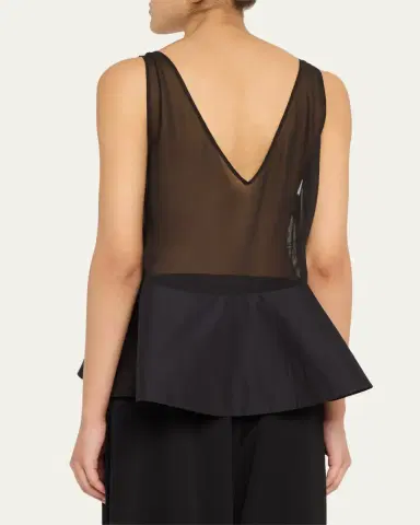 3.1 Phillip Lim Lace Peplum Sheer Silk Tank Top | Thumbnail 3