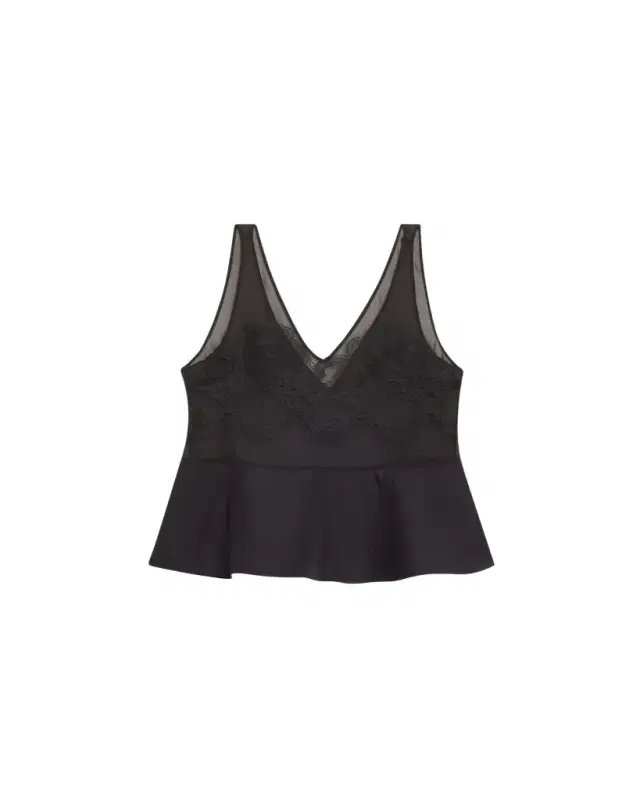 3.1 Phillip Lim Lace Peplum Sheer Silk Tank Top