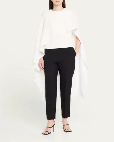 Roland Mouret Asymmetric Satin Crepe Cape Top | Thumbnail 2
