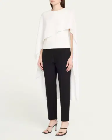 Roland Mouret Asymmetric Satin Crepe Cape Top | Thumbnail 4