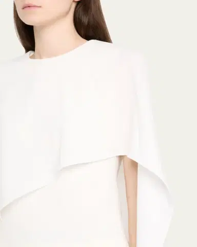 Roland Mouret Asymmetric Satin Crepe Cape Top | Thumbnail 5