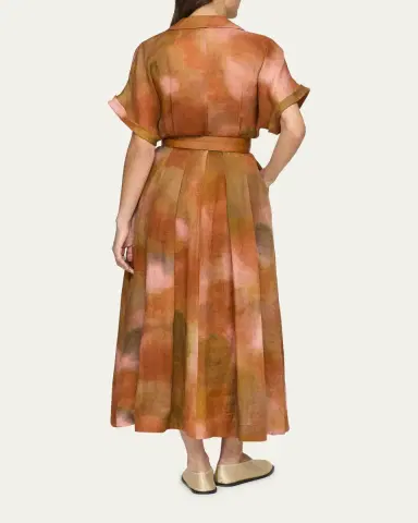 Lafayette 148 New York Notch-Lapel Belted Maxi Shirtdress | Thumbnail 6