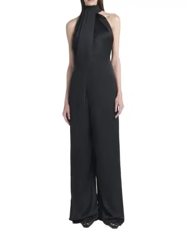 Stella McCartney Envers Draped Satin Halterneck Jumpsuit | Thumbnail 1