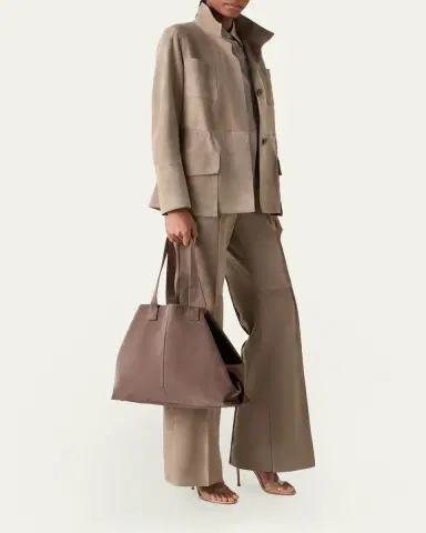 Akris Ai Large Slouchy Suede Tote Bag | Thumbnail 5